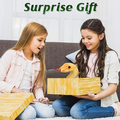 Snake Plush, Stuffed Snake Animal, 71 in Large Toy Snakes for Kids, Giant Stuffed Animals Snake, Lifelike Plush Snake for Birthday Present Party Prank Prop (Yellow)