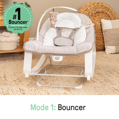 Ingenuity Keep Cozy 3-in-1 Grow with Me Vibrating Baby Bouncer Seat & Infant to Toddler Rocker, 0-30 Months Up to 40 lbs (Linden)