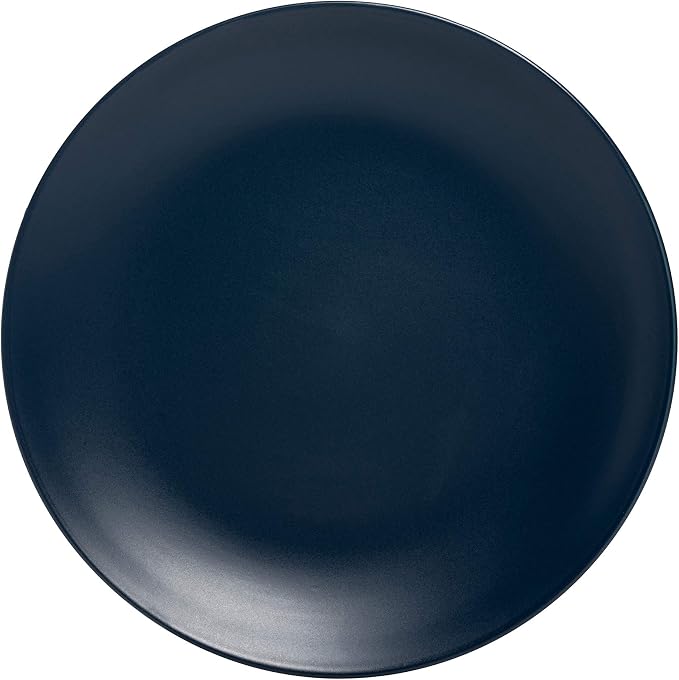 10 Strawberry Street Wazee Matte 8.25" Coupe Salad Plate, Set of 6, Midnight Blue