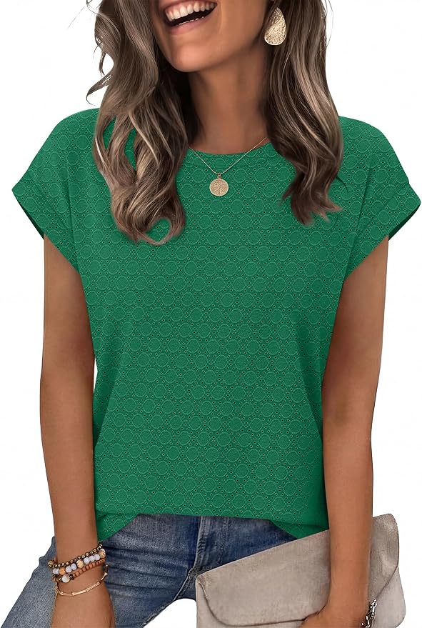 Alaroo Womens Summer Tops Short Sleeve Shirts Crew Neck Tshirt Cute Trendy Tunic Blouses (S-3XL)