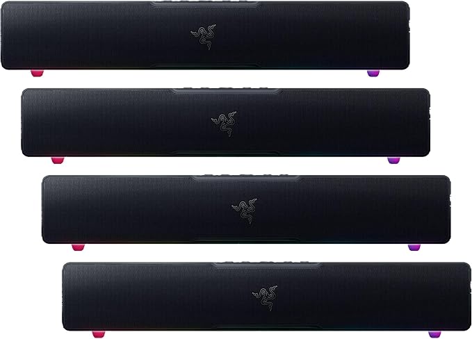 Razer Leviathan V2 X PC Soundbar with Full-Range Drivers-Compact Design-Chroma RGB-USB Type C Power and Audio Delivery-Bluetooth 5.0-for PC,Laptop,Smartphones,Tablets&Nintendo Switch,(Pack of 4)