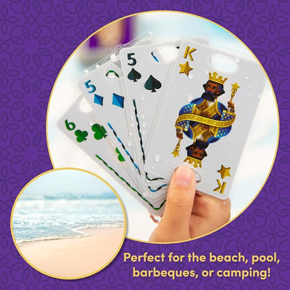 Five Crowns Waterproof Cards Games – Pool, Summer Toys, Pool Games, Family Game Night, The Game isn’t Over Until The Kings Go Wild!, 5 Suited Rummy Style Card Game, Ages 8+