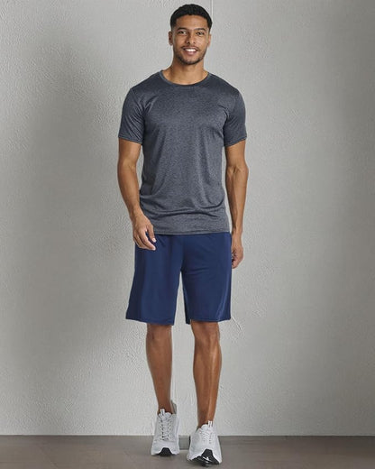 5 Pack Men's Dry Fit Short Sleeve T-Shirt Gym Workout Athletic Running Tee | Cooling, Moisture-Wicking, Crew Neck, Quick-Dry, Breathable, Active, Exercise, Fitness, Basketball, Cycling, Hiking, Tennis