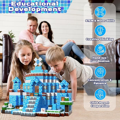GraceDuck Magnetic Blocks - 100PCS Magnetic Blocks Build Ice Castle - Magnetics Toys for Montessori Toddler Easter Christmas Birthday Gifts - STEM Sensory Toys for 3 4 5 6 7 8 9 10 Year Old Girls