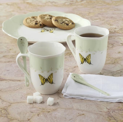 Lenox Dessert Plate Set, Lenox Butterfly Meadow Colors Collection 4-Piece Dessert Porcelain Plates Set, Service For 4, Dishwasher & Microwavable Plate, Small Plates, Home And Dining(Assorted, 4 Piece)