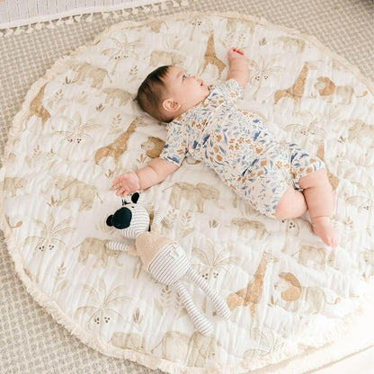 Crane Baby Activity Mat, Baby Play Mat for Boys and Girls, Safari Animal, 40" x 40", Baby Must Haves, Jungle Nursery Decor Infant Play Mat, Tummy Time Baby Floor Mat, Kids Play Mat, Tummy Time Mat