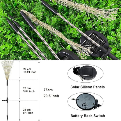 FOOING 8 Pack Solar Garden Lights Solar Firework Lights Waterproof, 200 LED String Light 2 Modes Twinkling Fairy Nightlight for Garden, Wedding, Party, Patio, Yard, Landscape Decoration, (Warm White)