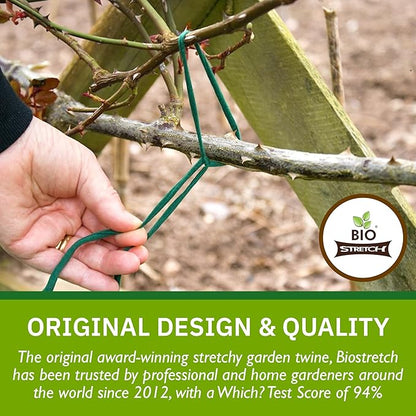 Soft Garden Plant Ties for Indoor & Outdoor Plants - Strong & Stretchy Cut-to-Length Plant Tape for Climbing Plants, Tomato Vines & Home Gardening (130 ft / 40M)