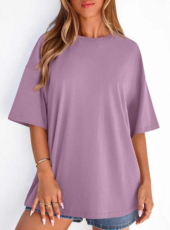 PRETTYGARDEN Womens 2026 Spring Going Out Tops Casual Short Sleeve Crewneck Loose Fit Basic Oversized T Shirts Summer Outfits