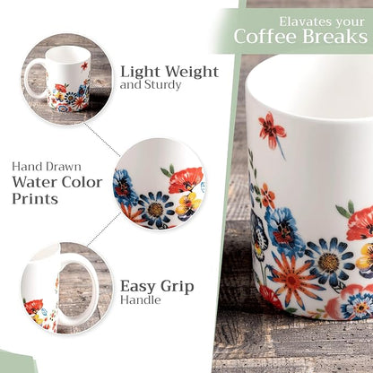 Maison d' Hermine Coffee Mug with Handles Tea Cups (15 Ounce, Pack of 1)