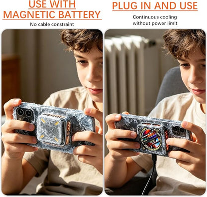 Wireless Magnetic Phone Cooler for Gaming & Streaming | Cordless Operation | Semiconductor Cooling | Digital Display | Quiet Fan | Travel & Outdoor Ready