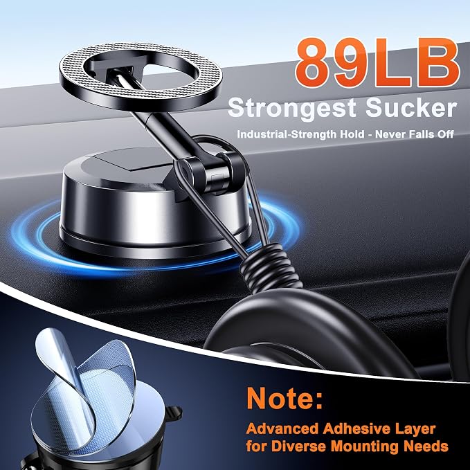 Qifutan for MagSafe Dash Mounted Holders Phone Holders for Your Car Phone Mount for Car Windshield Dashboard Universal Desk Mounts Hands Free Automobile Cell Phone Holder Fit for iPhone Smartphone