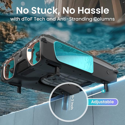 AIPER EcoSurfer S2 Solar Powered Pool Surface Skimmer Robot with APP Support, 24/7 Continuous Cleaning, Dual Charging Modes, Smart Obstacle Avoidance, 150-um Filtration, OTA Upgrade, Blue