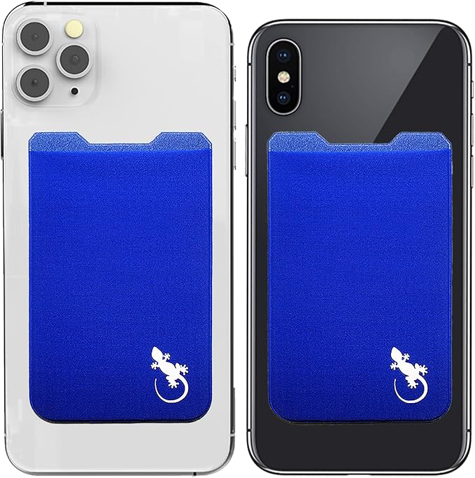 Phone Wallet - Adhesive Card Holder - Cell Phone Pouch - Stick on Lycra Pocket by Gecko - Carry Credit Cards and Cash