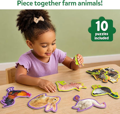 Skillmatics Step by Step Puzzles - 40 Piece Jigsaw & Toddler Puzzle, Montessori Educational Toy for Boys & Girls, Farm Animals, Travel Friendly, Gifts for Kids Ages 3, 4, 5 and Up