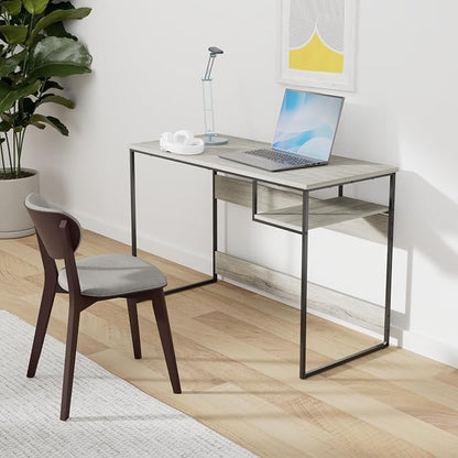 FURINNO Moretti Lifestyle Study Desk, 45 Inches, French Oak Grey