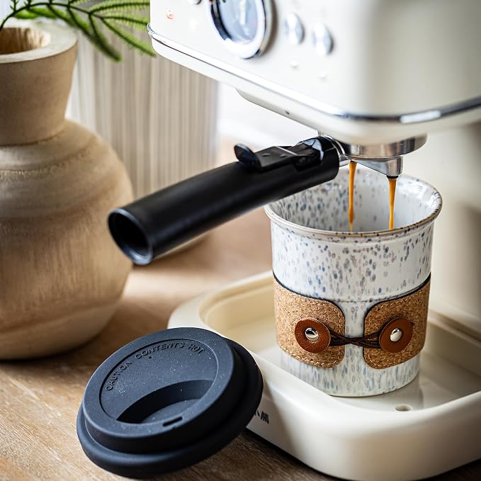 Coffee Tumbler Ceramic Travel Coffee Mug with Lid, Large Coffee Cup | Porcelain Wide Mouth Coffe Mug, Reusable Tea Mug, Microwave and Dishwasher Safe, Coffee Gifts for Men & Women, 13.5 oz