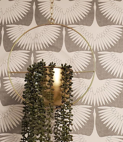 2 Pack Gold Hanging Planter, Hanging Planters for Indoor Plants with 5.5" Pot + Ceiling Hook + Extender Chain, Gold Plant Hanger, NO Plant incld