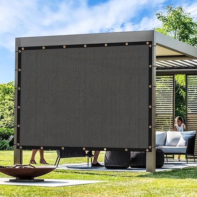 Artpuch Outdoor Pergola Shade Cover 9x24 FT Sun Shade Cloth with Grommets Dark Grey 90% UV Protection Canopy Patio Privacy Screen (Customized Available)