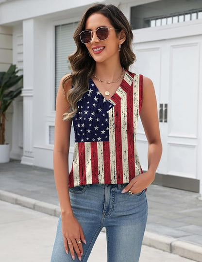 Zeagoo Tank Top for Women V Neck Loose Fit Sleeveless Summer Tops Business Casual Outfits Dressy Blouses Shirts