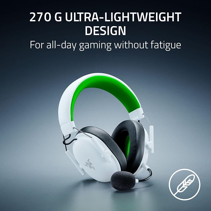 Razer BlackShark V3 X HyperSpeed Wireless Xbox Gaming Headset, White | 50mm Drivers, Cardioid Mic, 2.4 GHz, Bluetooth, Works with PC, Mac, PS5, Nintendo Switch, Smartphone, 70 Hr Battery