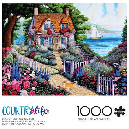 Buffalo Games - Country Life - Joseph Holodook - Seaside Cottage Garden - 1000 Piece Jigsaw Puzzle for Adults -Challenging Puzzle Perfect for Game Nights