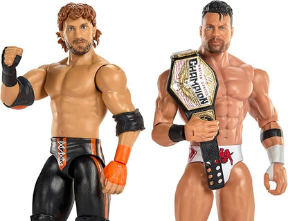 Mattel WWE Main Event Showdown Action Figures 2-Pack with Accessory, Series #24 LA Knight vs Logan Paul Collectible Set, 6-inch