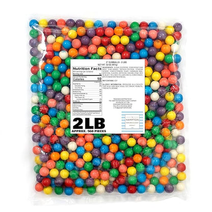 Gumballs for Gumball Machine, 0.5 Inch Mini Gumballs, Approx. 560 Pieces, 2lb Bulk Bag, Bubble Gum Balls Assorted Fruit Flavored Bubble Gum, Gumball Machine Refills