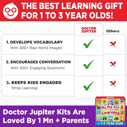 Doctor Jupiter My Big Box of Learning | Toys for Toddlers Ages 1-2-3 | Toddler Learning & Educational Activities for 1+ Year Old Boys & Girls | Gift Ideas for Birthdays