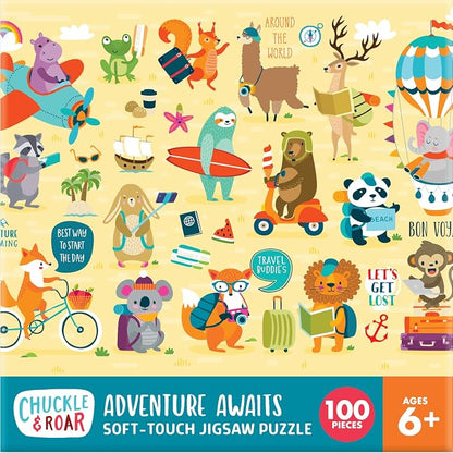Chuckle & Roar Adventure Awaits 100-Piece Jigsaw Puzzle - 11 x 15 in - Screen-Free Play Puzzles for Kids - Fine Motor Skill Development 100-Piece Set for Kids