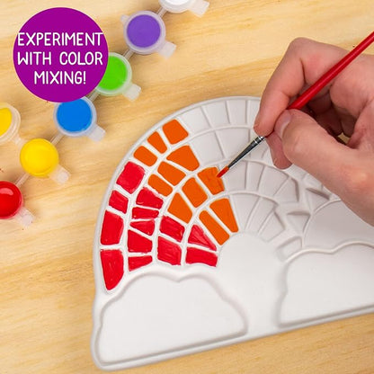 Creative Roots Paint Your Own Rainbow Stepping Stone Craft Kits for Kids, Ceramics to Paint, Ages 6+
