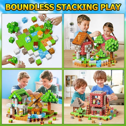 Magnetic Blocks,150PCS Magnetic Building Cube Game,Magnet Blocks Tiles Constructions Toys,STEM Educational Building Blocks for Kids,Christmas Birthday Gifts for Boys and Girls Age 3+ Years Old