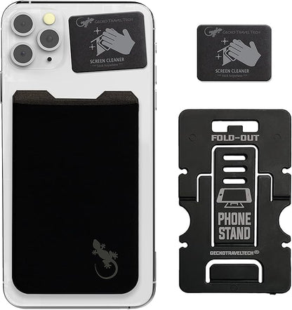 Phone Wallet - Adhesive Card Holder - Cell Phone Pouch - Stick on Lycra Pocket by Gecko - Carry Credit Cards and Cash