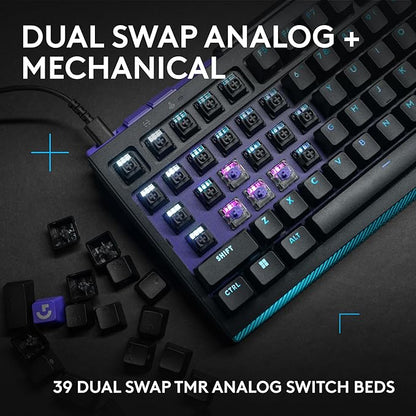 Logitech G512 X 98 TMR + Linear Switch Mechanical Gaming Keyboard - Black | Hot-Swappable 9x TMR Rapid Trigger + Linear Mechanical Switches, Gasket, PBT Keycaps, <8K, LIGHTSYNC RGB, for PC & Mac