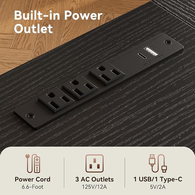 Coleshome 79 Inch Computer Desk with Power Outlet | Extra-long workspace • Supports multi-monitor setups • Stable steel frame • Spacious legroom • Home office & gaming