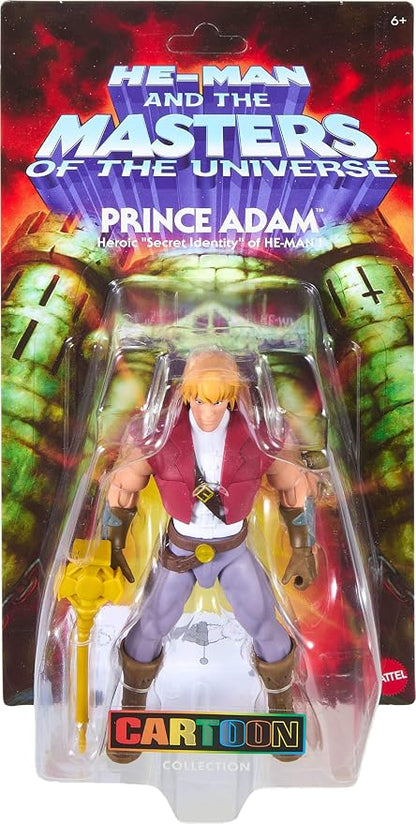 Masters of the Universe Origins Action Figure 200X Cartoon Collection Prince Adam, 5.5 Inch 1980s Motu TV Hero, Detailed Design & Scepter