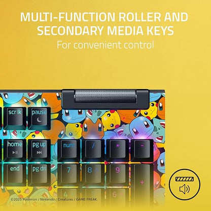 Razer BlackWidow V4 X Mechanical Gaming Keyboard, Pokémon Edition | Green Switches Tactile & Clicky, 6 Macro Keys, Chroma RGB, Doubleshot ABS Keycaps, Sound Dampening & Stabilizers