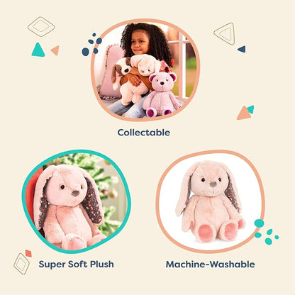 B. toys – 12-Inch Pink Plush Bunny – Huggable Stuffed Animal Bunny Toy – Soft & Cuddly – Washable – Newborns, Toddlers, Kids – 0+ Months