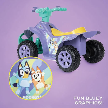 Bluey - 6V ATV Ride On Toy for Kids, LED Headlights, Battery Powered