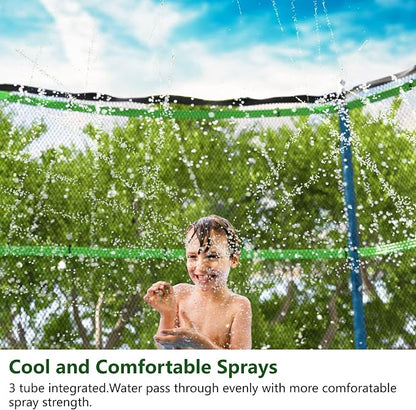 Jasonwell Trampoline Sprinkler Kids Outdside: Trampoline Accessories Waterpark Tropical Party Summer Outdoor Fun Water Games Toys Sprinklers Backyard Water Park Activity Toy for Kids Boys Girls (39FT)