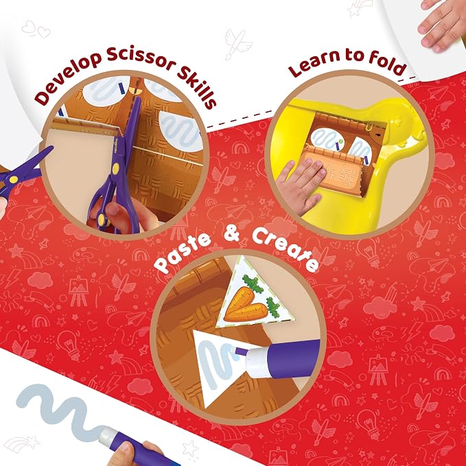 Imagimake My First Craft Kit | 25 Craft Activities in Scissor Skills Activity Book | Toddler Arts and Crafts for Kids Ages 3,4,5,6 | Toddler Girls Toys | Perfect Gifts for 3 Year Old Girl and Boy