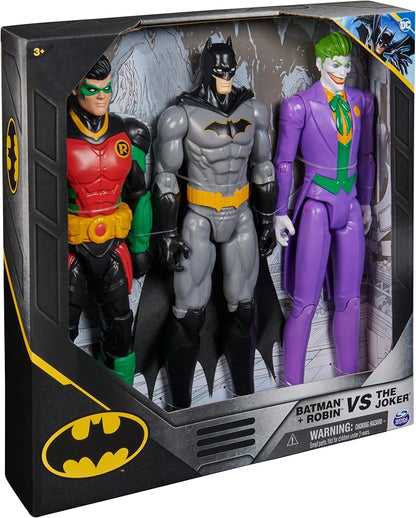 DC Comics Batman Action Figure Toys: Joker, Robin, and the Bat Man 12-inch Figures - Gotham City Edition, 11 Point Articulation - Super Hero Kids Gifts for Men, Boys & Girls