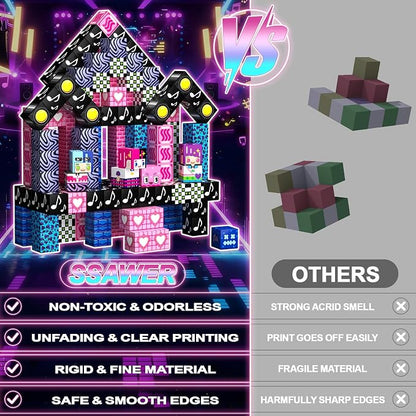 Magnetic Blocks Building Toys for Kids, 48 PCS Magnetic Blocks for Kids Ages 4-8, Magnetic Cubes, STEM Sensory Toys for Boys & Girls, Birthday Gifts for Kid Ages 3+