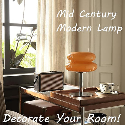 Glivpny Mushroom Lamp Table Lamp for Night Stands,Mid Century Modern Desk Lamps for Bedroom, Vintage Dimmable Bedside Small Cute Lamps, Cool Aesthetic House Warming Gifts New Home Decor (Copper)