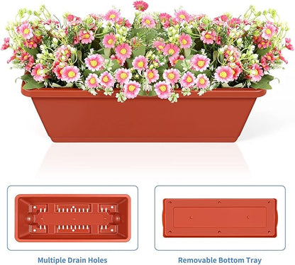 Vertical Raised Garden Bed Outdoor 3 Tiered Garden Planters Standing Elevated Planter Box with Drainage Holes for Plants Herbs Flowers Vegetables Brick Red