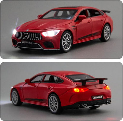 WAKAKAC 1/32 AMG GT63 Model Car Zinc Alloy Diecast Collectible Toy Car Pull Back with Light and Sound Toy Vehicle for 3+ Years Old Kids(Red)