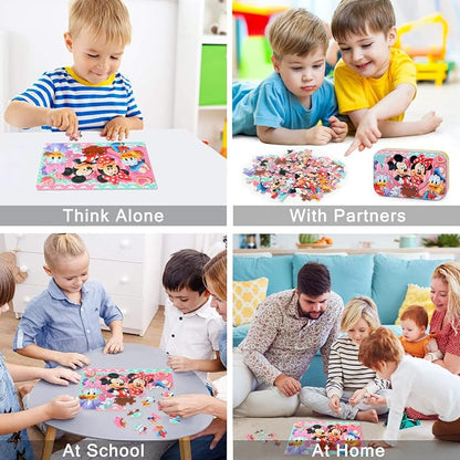 LELEMON Puzzles for Kids Ages 4-6, 60 Piece Puzzles for Kids Ages 3-5 in a Metal Box, Educational Kids Puzzles Jigsaw Puzzles for Kids Ages 4-8 Childrens Puzzle Games Puzzle Toys for Girls and Boys