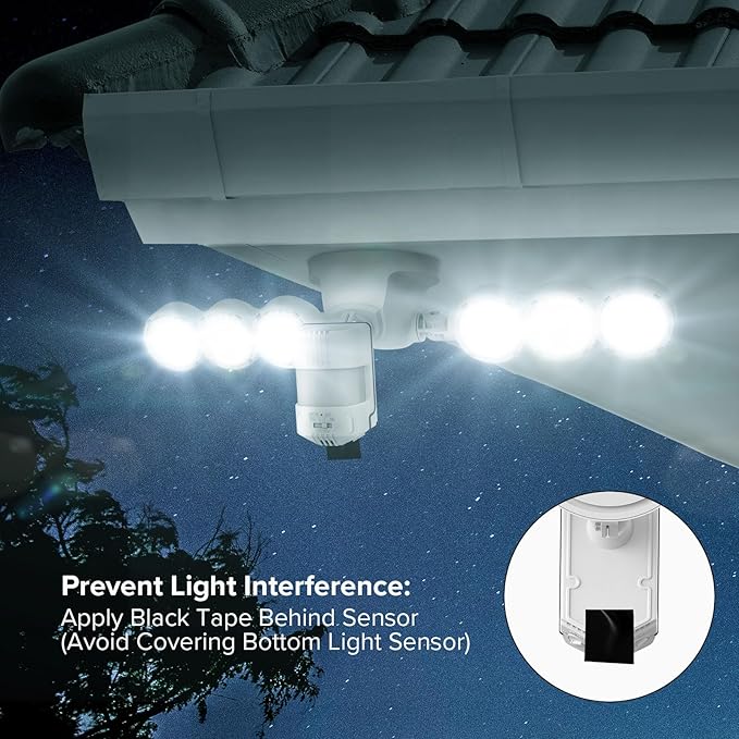 SANSI 55W Motion Sensor Outdoor Lights 7000LM Super Bright LED Security Lights, 5000K Dusk to Dawn Flood Light, 4 Modes,Wide 320°Angle Illumination, for Yard, Patio, Garage, Doorways Wired Not Solar
