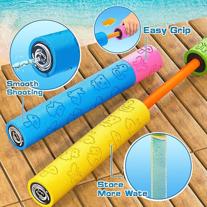 8 Pack Water Squirt Toys for Kids - Pool Beach Outdoor Toys for Party Swimming Games, Water Guns Foam Squirt Blasters Set Water Game for Kids, Birthday Gifts for Kids Boys Girls Aged 3 4 5 6 7 8