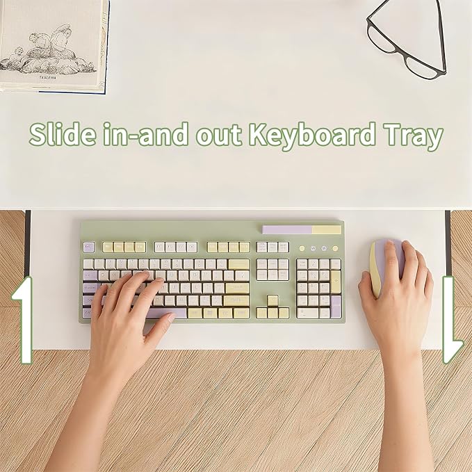ALISENED 30 Inch Computer Desk, with Keyboard Tray & Monitor Stand | Compact Desk for Space-Saving, Ergonomic Study Desk with Storage Shelves for Writing, Gaming, Working, White